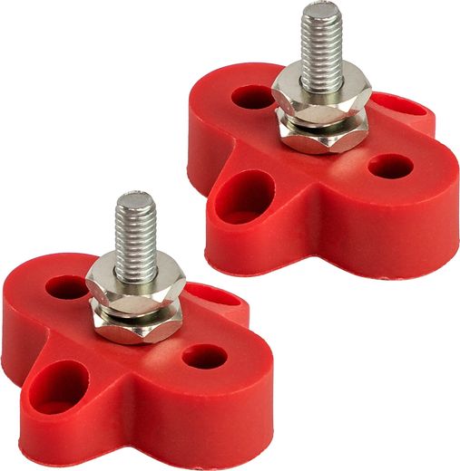 Клемма-штифт одинарная, M6, красная/красная