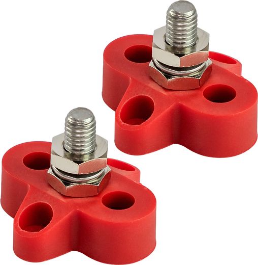 Клемма-штифт одинарная, M8, красная/красная