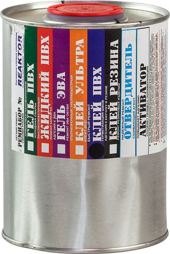 Клей ПВХ 2 в 1: жидкая латка-герметизатор + клей ПВХ, светло-серый, 1000мл, Reaktor