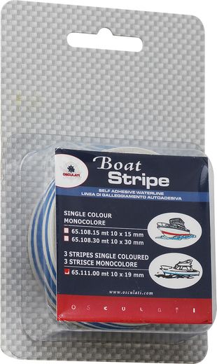 Клейкая лента для ватерлинии, три полоски, красная, 19 мм