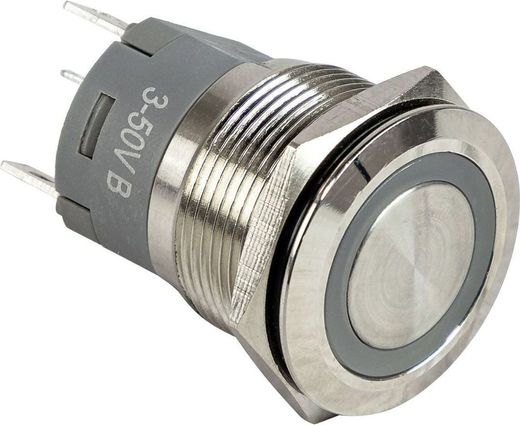 Кнопка с фиксацией, подсветка синяя, 12 В, д. 22 мм, Marine Rocket