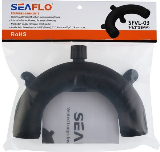 Колено 38 мм пластиковое с вентиляцией, SeaFlo