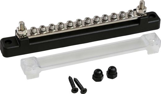 Колодка распределительная электромонтажная с защитной крышкой, 12 контактов