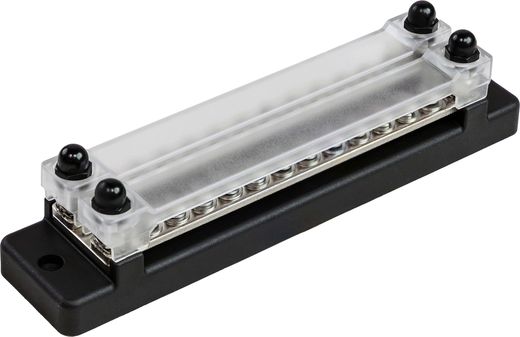 Колодка распределительная электромонтажная с защитной крышкой, 2 планки по 12 контактов