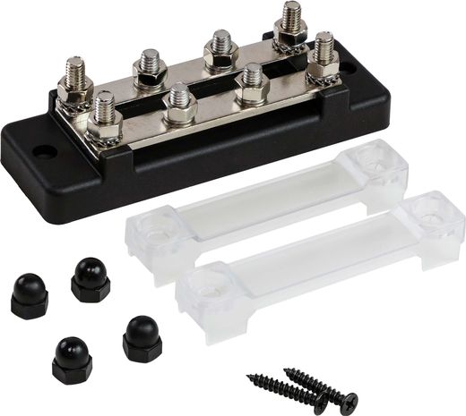 Колодка распределительная электромонтажная с защитной крышкой, 2 планки по 2 контакта