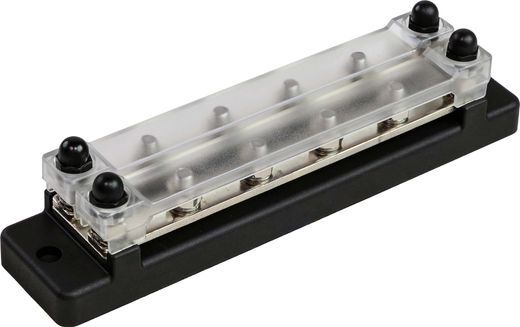 Колодка распределительная электромонтажная с защитной крышкой, 2 планки по 4 контакта