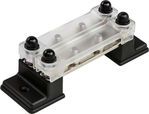 Колодка распределительная электромонтажная с защитной крышкой, 2 планки по 4 контактов