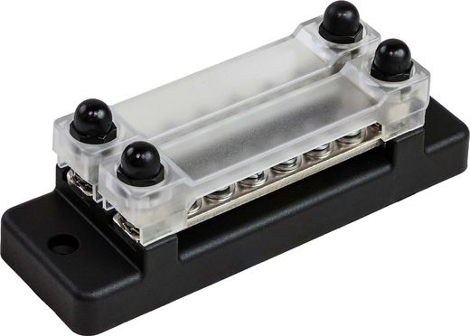 Колодка распределительная электромонтажная с защитной крышкой, 2 планки по 6 контактов