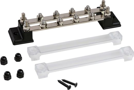 Колодка распределительная электромонтажная с защитной крышкой, 2 планки по 6 контактов