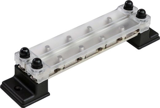 Колодка распределительная электромонтажная с защитной крышкой, 2 планки по 6 контактов