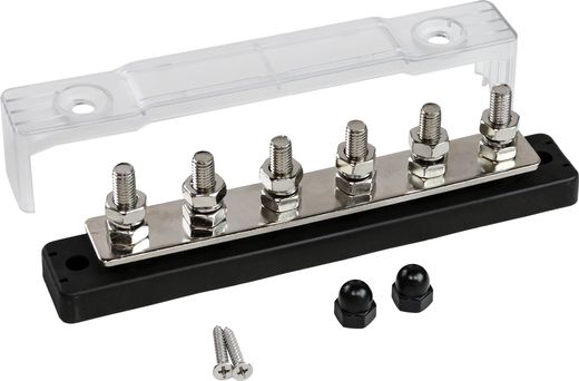 Колодка распределительная электромонтажная с защитной крышкой, 6 контактов