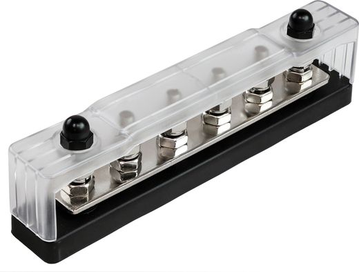 Колодка распределительная электромонтажная с защитной крышкой, 6 контактов