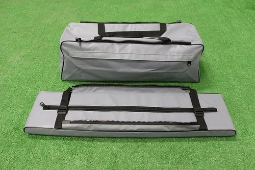 Комплект из 2-х накладок на сиденье, одна с сумкой 1150*230 мм, серый