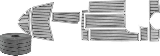 Комплект палубного покрытия для Феникс 530HT, тик темно-серый, с обкладкой, Marine Rocket