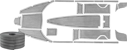 Комплект палубного покрытия для Феникс 600HT, тик темно-серый, с обкладкой, Marine Rocket