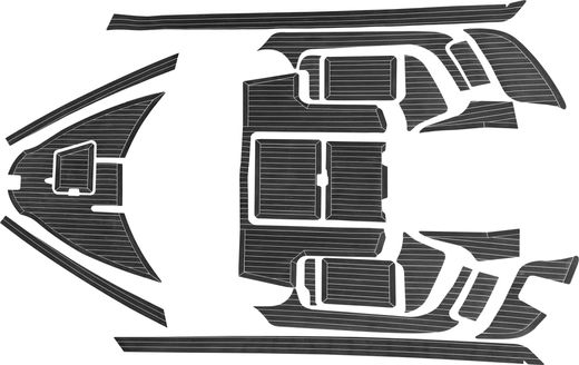 Комплект палубного покрытия для Yamaha CR-27, тик серый, с обкладкой, Marine Rocket