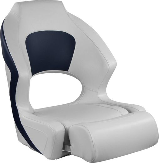 Кресло мягкое Deluxe Sport, с откидным валиком, белый/синий
