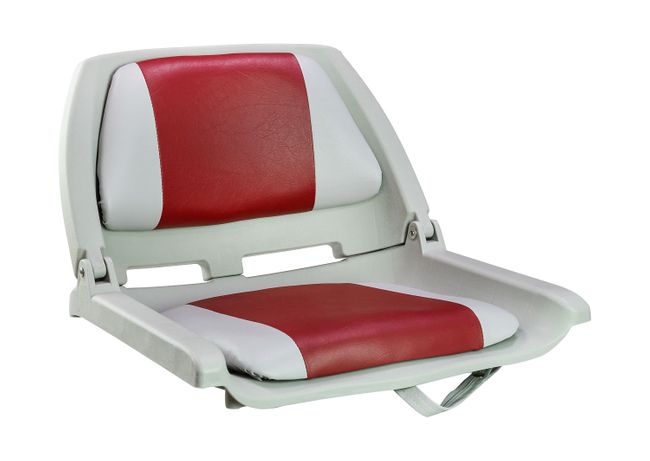 Кресло мягкое складное, обивка винил, цвет серый/красный, Marine Rocket