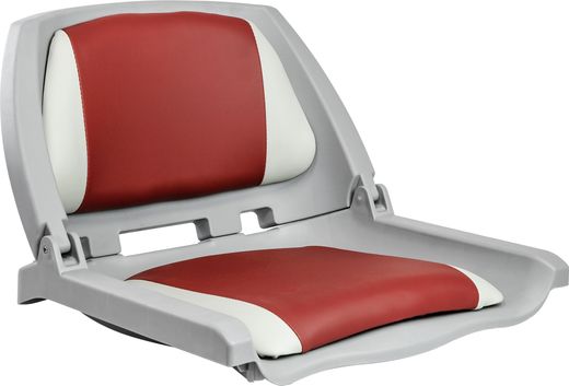 Кресло мягкое складное, обивка винил, цвет серый/красный, Marine Rocket