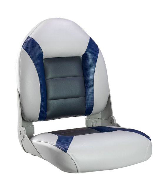 Кресло мягкое складное, обивка винил, цвет серый/синий/угольный, Marine Rocket