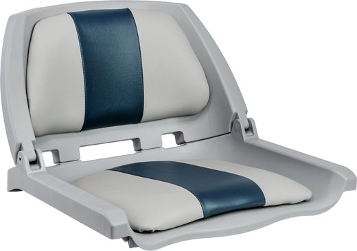 Кресло мягкое складное, обивка винил, цвет серый/синий