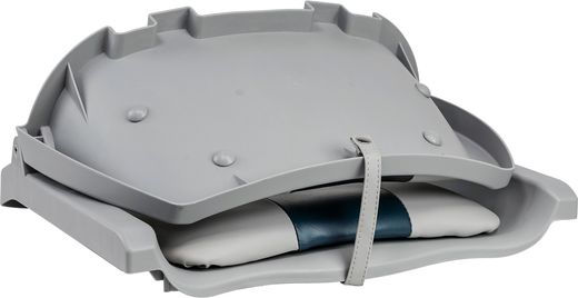 Кресло мягкое складное, обивка винил, цвет серый/синий