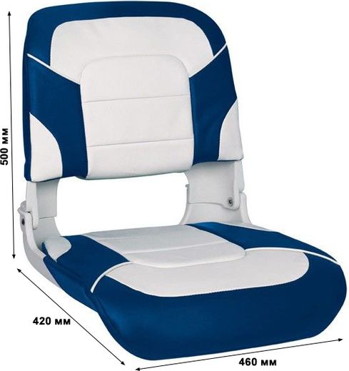 Кресло пластмассовое складное с подложкой All Weather High Back Seat, белое
