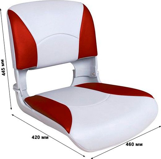 Кресло пластмассовое складное с подложкой Deluxe All Weather Seat, белый/красный
