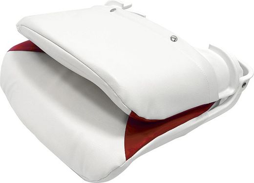 Кресло пластмассовое складное с подложкой Deluxe All Weather Seat, белый/красный
