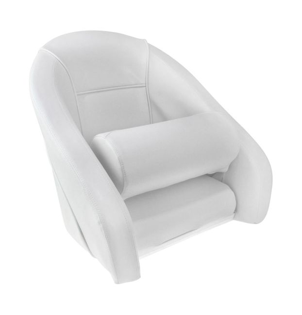 Кресло ROMEO мягкое, подставка, обивка белый винил