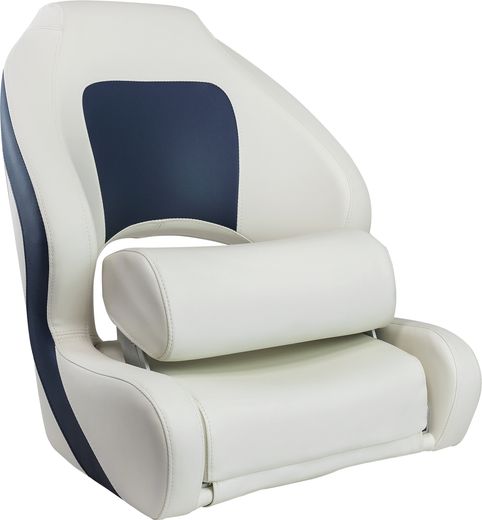 Кресло с болстером Delux Sport Flip Up, обивка белый/синий винил