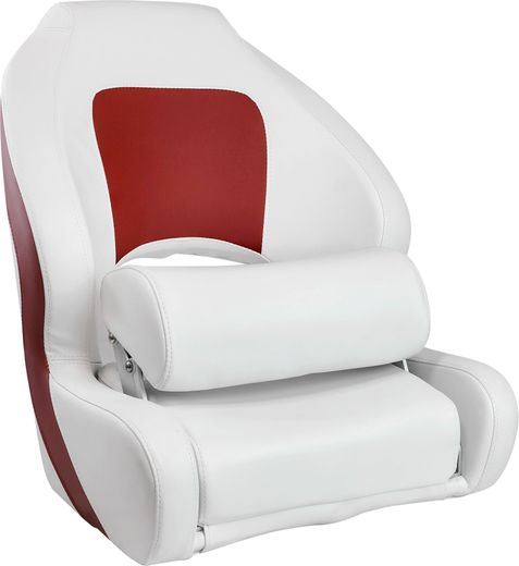 Кресло с болстером Premium Captain's Bucket, обивка винил, цвет белый/красный, Marine Rocket