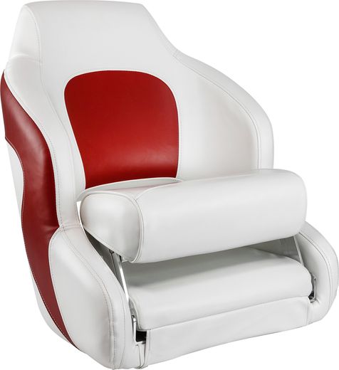 Кресло с болстером Premium Captain's Bucket, обивка винил, цвет белый/красный, Marine Rocket