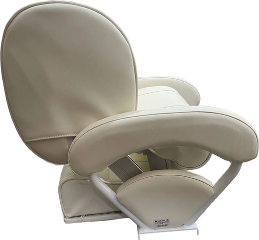 Кресло с перекидной спинкой и болстером, обивка белый винил