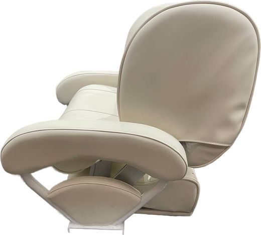 Кресло с перекидной спинкой и болстером, обивка белый винил