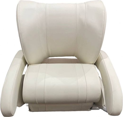 Кресло с перекидной спинкой и болстером, обивка белый винил