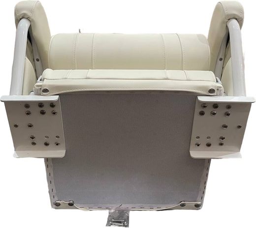 Кресло с перекидной спинкой и болстером, обивка белый винил