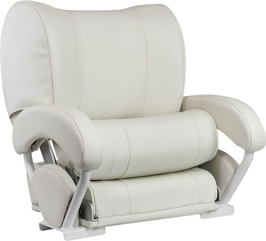 Кресло с перекидной спинкой и болстером, обивка винил, цвет белый
