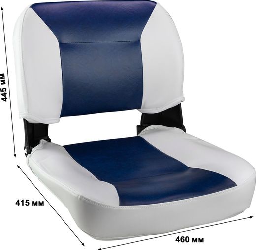 Кресло складное, цвет белый/синий на стойке с вращением и регулировкой вперед/назад