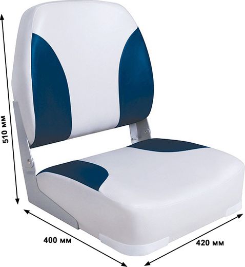 Кресло складное мягкое Classic Low Back Seat, серый/синий