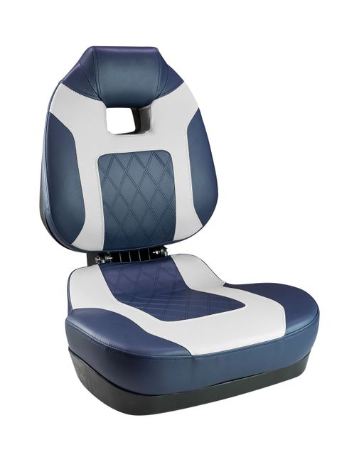 Кресло складное мягкое FISH PRO II с высокой спинкой, цвет синий/серый