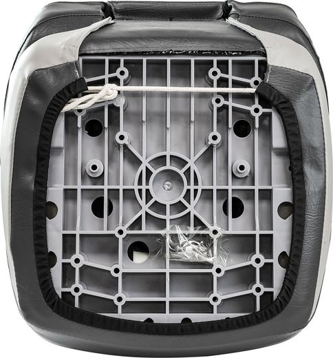 Кресло складное мягкое, обивка винил, цвет серый/темно-серый