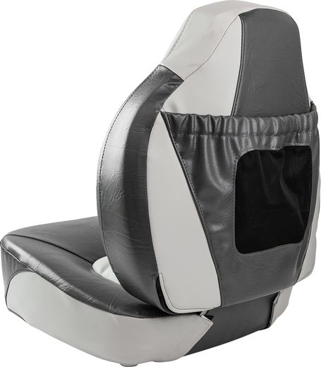 Кресло складное мягкое, обивка винил, цвет серый/темно-серый