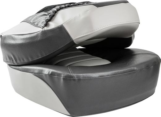 Кресло складное мягкое, обивка винил, цвет серый/темно-серый