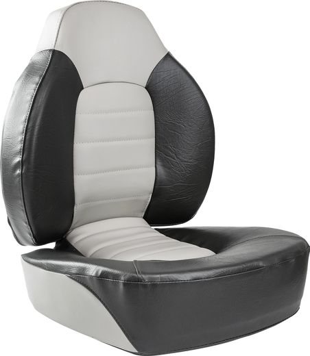 Кресло складное мягкое, обивка винил, цвет серый/темно-серый