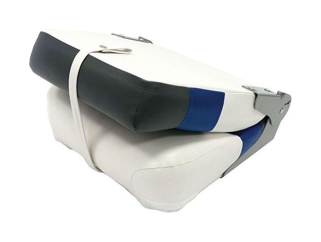 Кресло складное мягкое Premium High Back Boat Seat, белый/синий