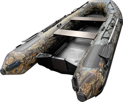 Лодка РИБ (RIB) Навигатор 380PRO, камуфляж лес (корпус черный), FORZA