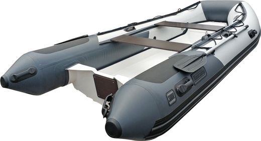 Лодка РИБ (RIB) Навигатор 380PRO, св.серый-графит (корпус белый), FORZA