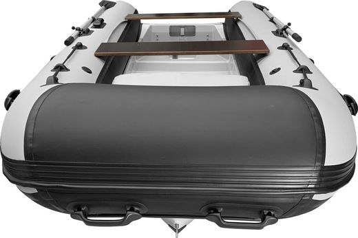 Лодка РИБ (RIB) RiverBoats RB 380 NEW, серо-белый, накладка на рундук, рым, ролик, защита киля, корпус белый