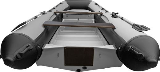 Лодка РИБ (RIB) RiverBoats RB 380 NEW, серо-белый, накладка на рундук, рым, ролик, защита киля, корпус белый